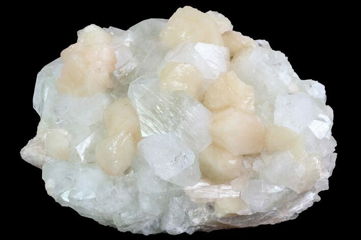 Zoned Apophyllite Crystals With Stilbite - India #91335